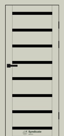 Двері Syndicat Doors PVC 103 Емалія Лате чорне  скло